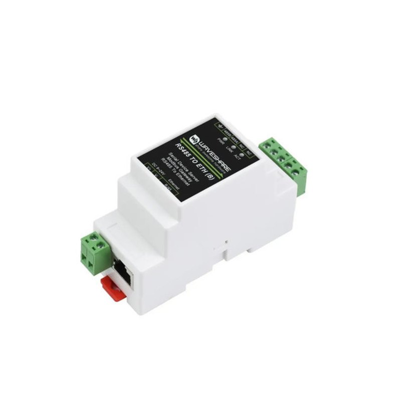 Waveshare RS485-to-Ethernet gateway with RJ45 socket and screw terminals